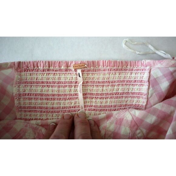 Free People OB1732606 Women's Sz Large Pink Leilani Gingham Tube Top - Picture 3 of 7